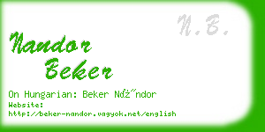 nandor beker business card